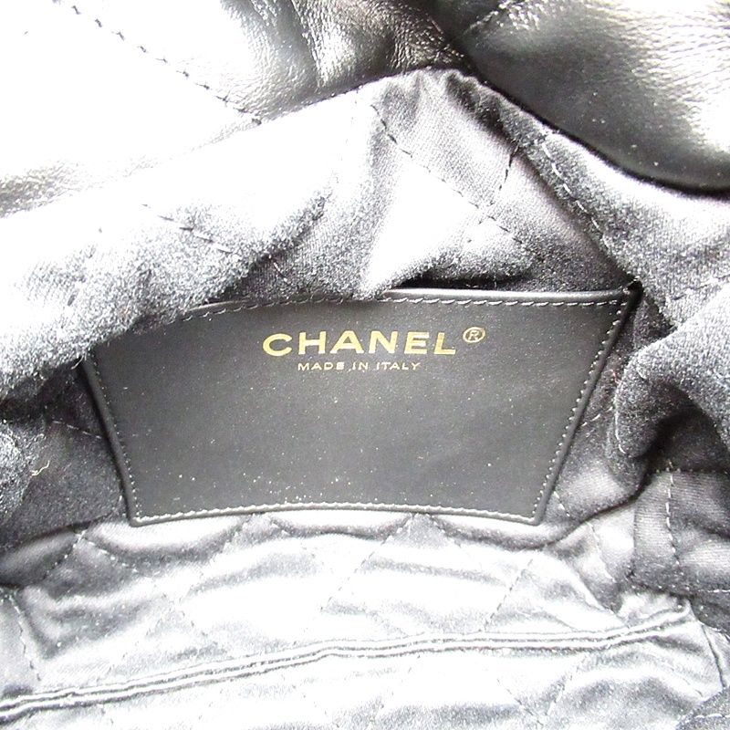 Chanel 22 Mini Shoulder Bag As3980 B19059 94305 Shiny Calf Women's Shawl