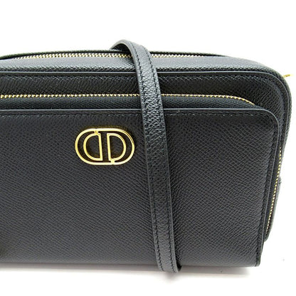 Dior Caro Double Pouch Shoulder Bag S7431ubae Calf Women's Shoulder Bag Black