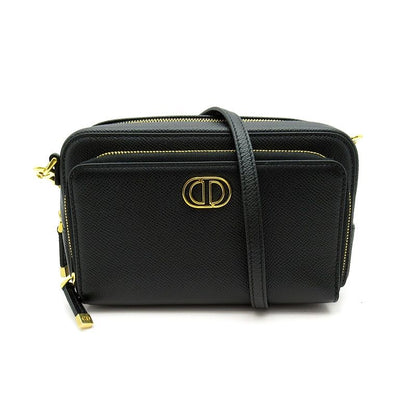 Dior Caro Double Pouch Shoulder Bag S7431ubae Calf Women's Shoulder Bag Black