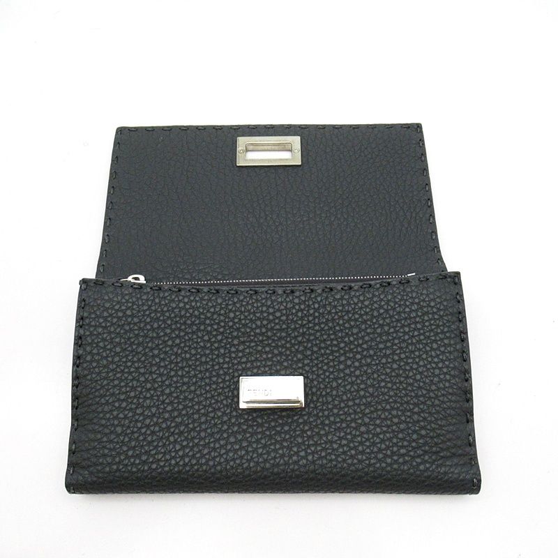 Fendi Peekaboo Selleria W Hook Long Wallet 8m0308 Qzy F0jgz Leather Women Gray