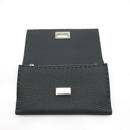 Fendi Peekaboo Selleria W Hook Long Wallet 8m0308 Qzy F0jgz Leather Women Gray