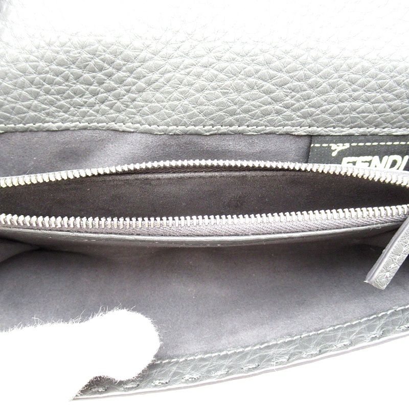 Fendi Peekaboo Selleria W Hook Long Wallet 8m0308 Qzy F0jgz Leather Women Gray