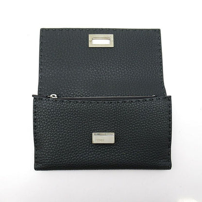 Fendi Peekaboo Selleria W Hook Long Wallet 8m0308 Qzy F0jgz Leather Women Gray