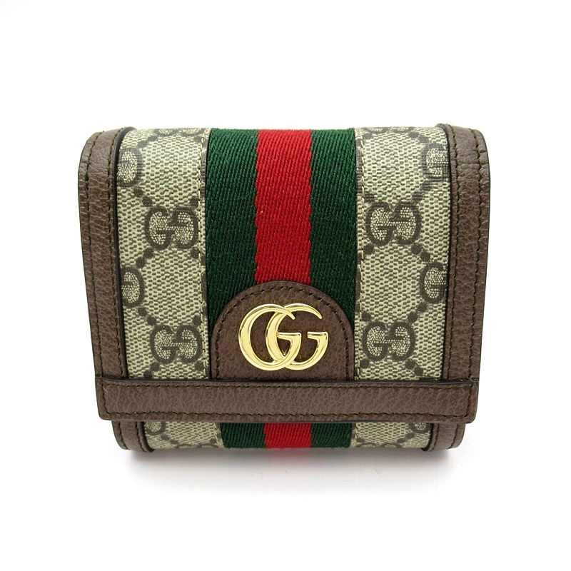 Gucci Ophidia Compact Wallet 598662 96iwg 8745 GG Supreme Women Beige