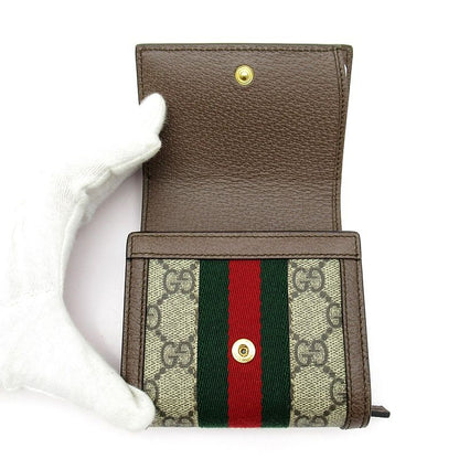 Gucci Ophidia Compact Wallet 598662 96iwg 8745 GG Supreme Women Beige