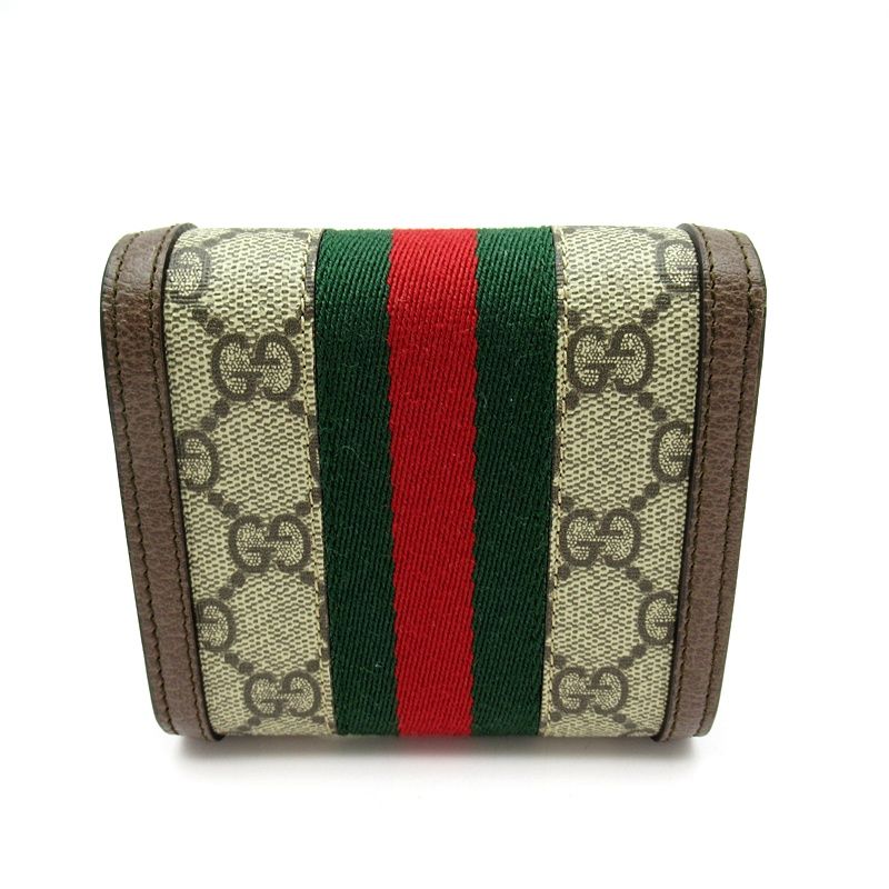 Gucci Ophidia Compact Wallet 598662 96iwg 8745 GG Supreme Women Beige
