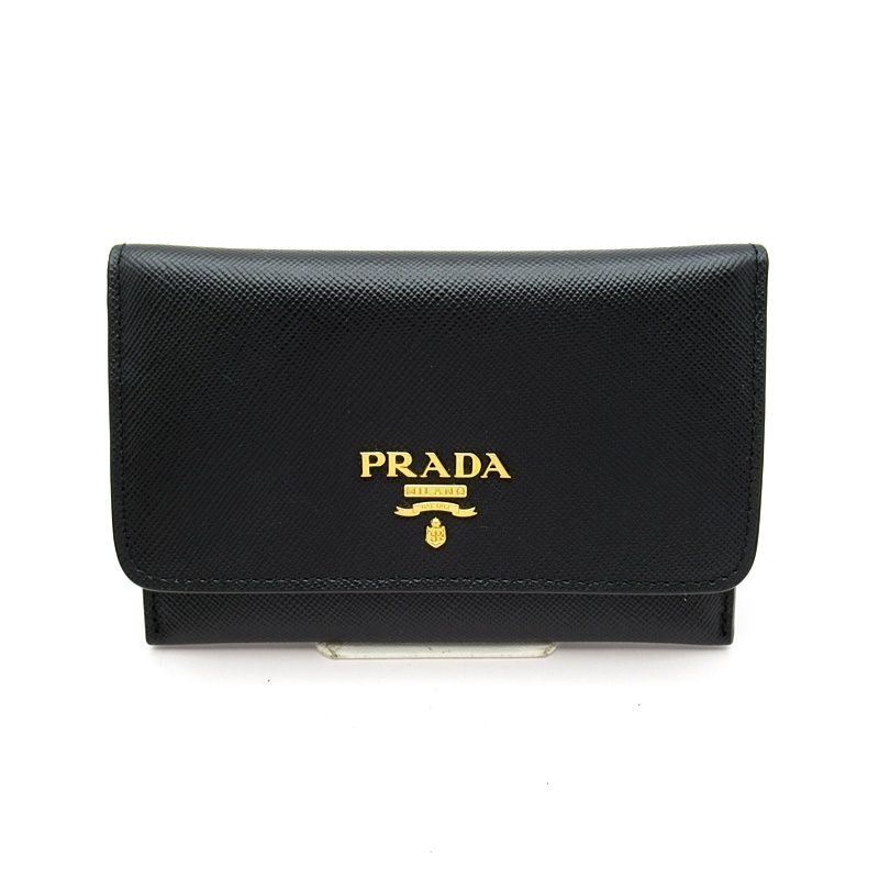 Prada Card Case 1m1362 Saffiano Women Black (Nero)