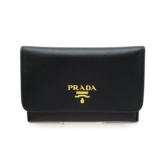 Prada Card Case 1m1362 Saffiano Women Black (Nero)