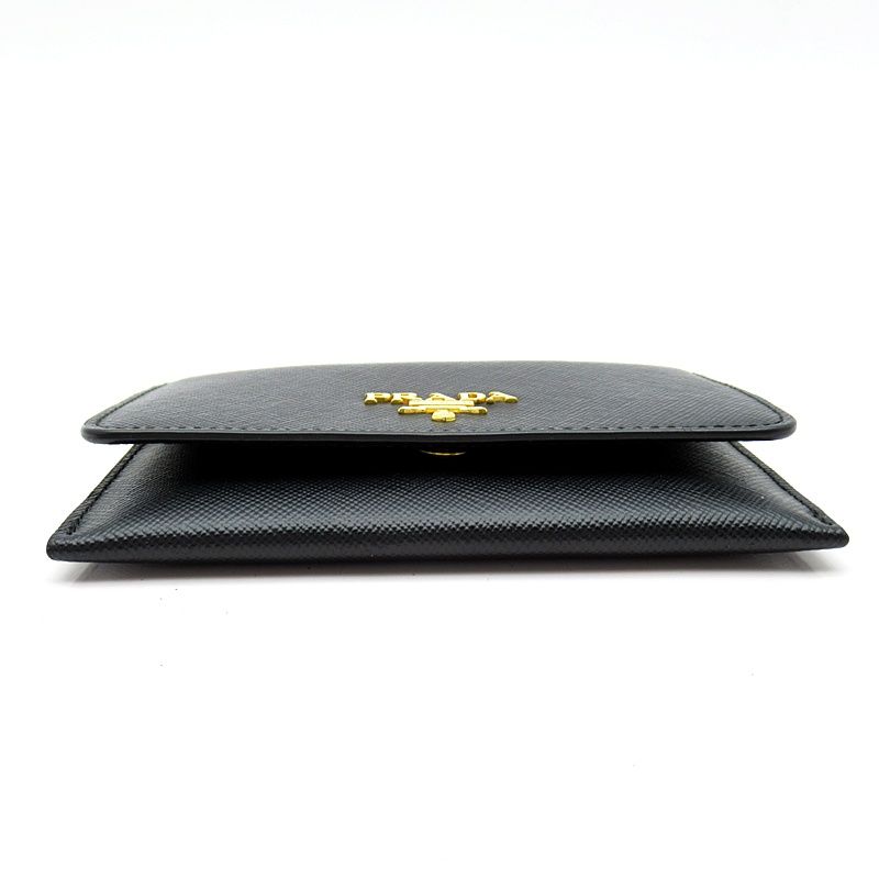 Prada Card Case 1m1362 Saffiano Women Black (Nero)