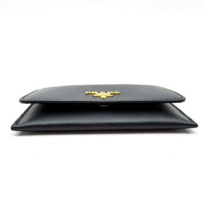 Prada Card Case 1m1362 Saffiano Women Black (Nero)