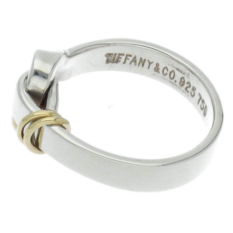 Tiffany & Co Hook & Eye Ring (#12) Sv925 18k Yellow Gold Ladies