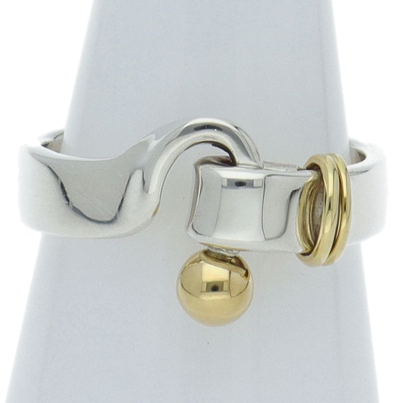Tiffany & Co Hook & Eye Ring (#12) Sv925 18k Yellow Gold Ladies