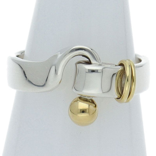 Tiffany & Co Hook & Eye Ring (#12) Sv925 18k Yellow Gold Ladies
