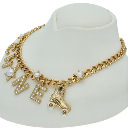 Chanel 2024 Cruise Roller Skate Choker Brass Ladies