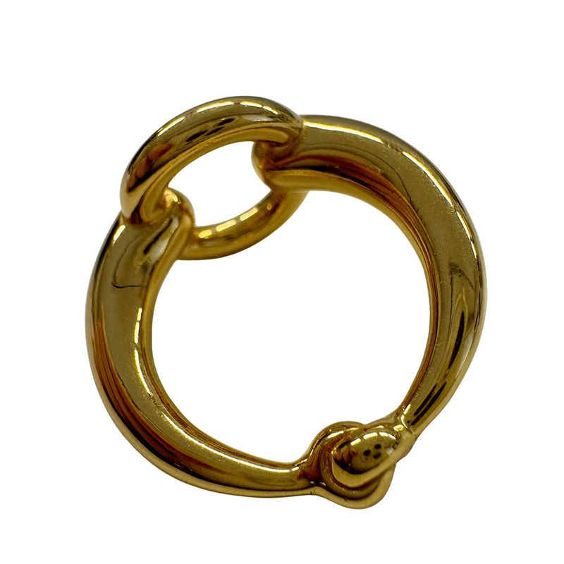 Hermes Scarf Ring Women's Brand Mo GP Gold Elegant Stylish Cute Shawl