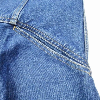 16aw Balenciaga Washed Denim Dress French Sleeve Hemline Long Dress 34 Indigo