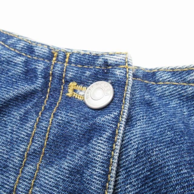 16aw Balenciaga Washed Denim Dress French Sleeve Hemline Long Dress 34 Indigo