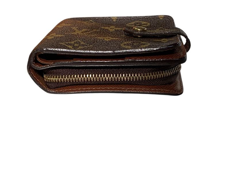3562 Louis Vuitton Compact Zip Bifold Wallet Monogram Brown