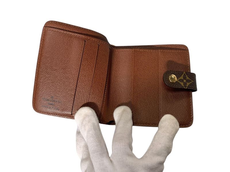 3562 Louis Vuitton Compact Zip Bifold Wallet Monogram Brown