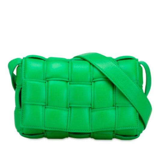 Bottega Veneta Maxi Intrecciato Cassette Green Leather Women's Bottega Veneta