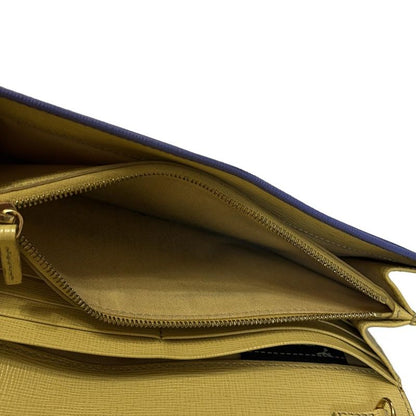 Fendi Wallet Cles Jons 8m0365 Purple Chain Wallet Leather