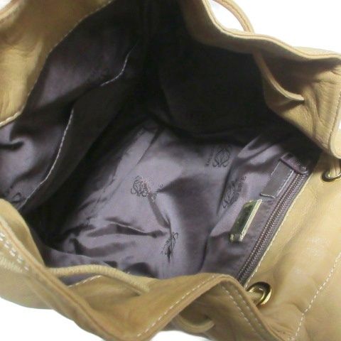 Loewe Anagram Lambskin Backpack Sac Bag Beige X