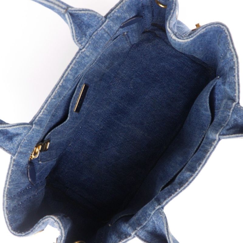 Prada Canapa Tote Bag 1bg439 Denim Blue Ladies Handbag