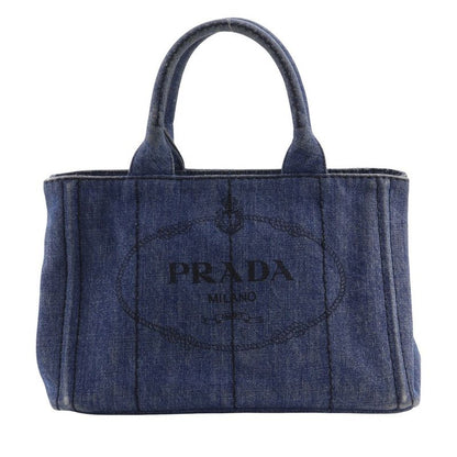 Prada Canapa Tote Bag 1bg439 Denim Blue Ladies Handbag
