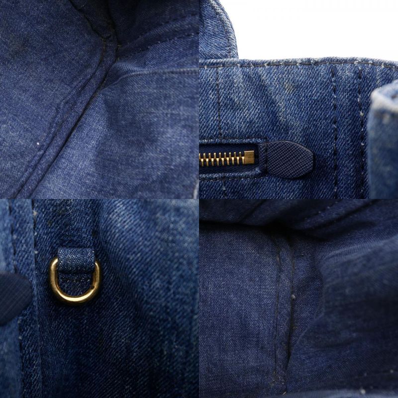 Prada Canapa Tote Bag 1bg439 Denim Blue Ladies Handbag