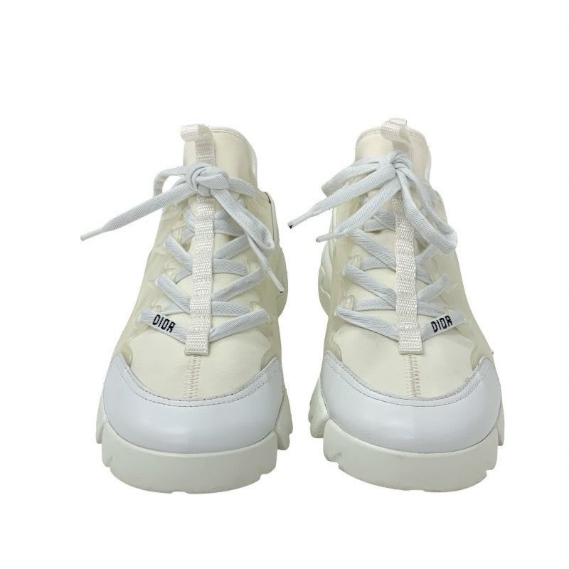 Christian Dior D-connect Sneakers Shoes Rubber Fabric Leather White Logo