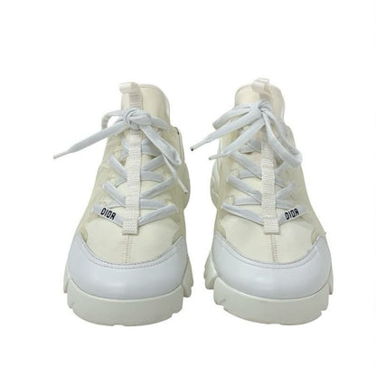 Christian Dior D-connect Sneakers Shoes Rubber Fabric Leather White Logo