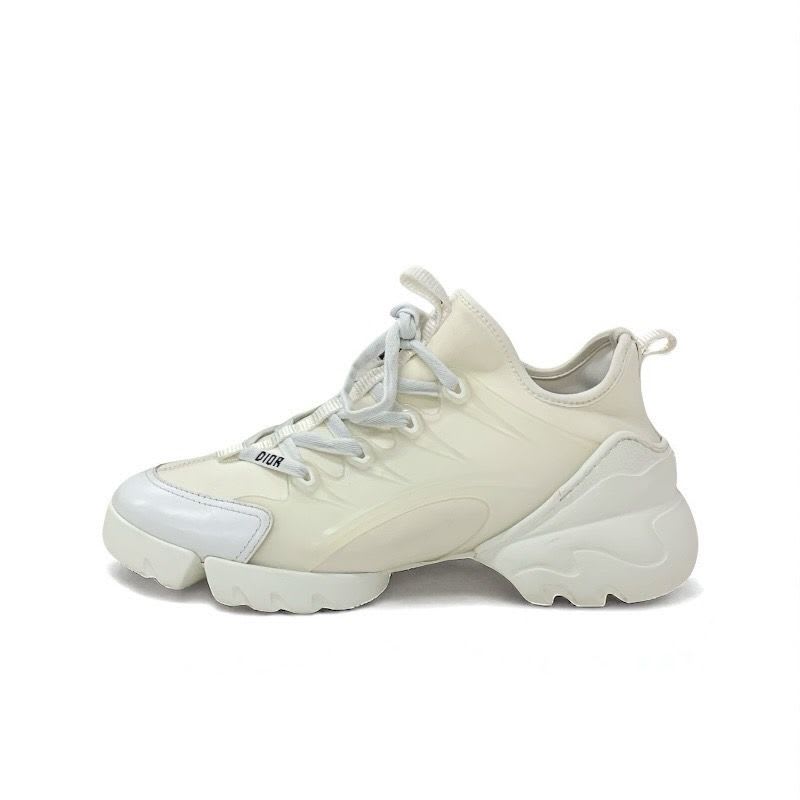 Christian Dior D-connect Sneakers Shoes Rubber Fabric Leather White Logo