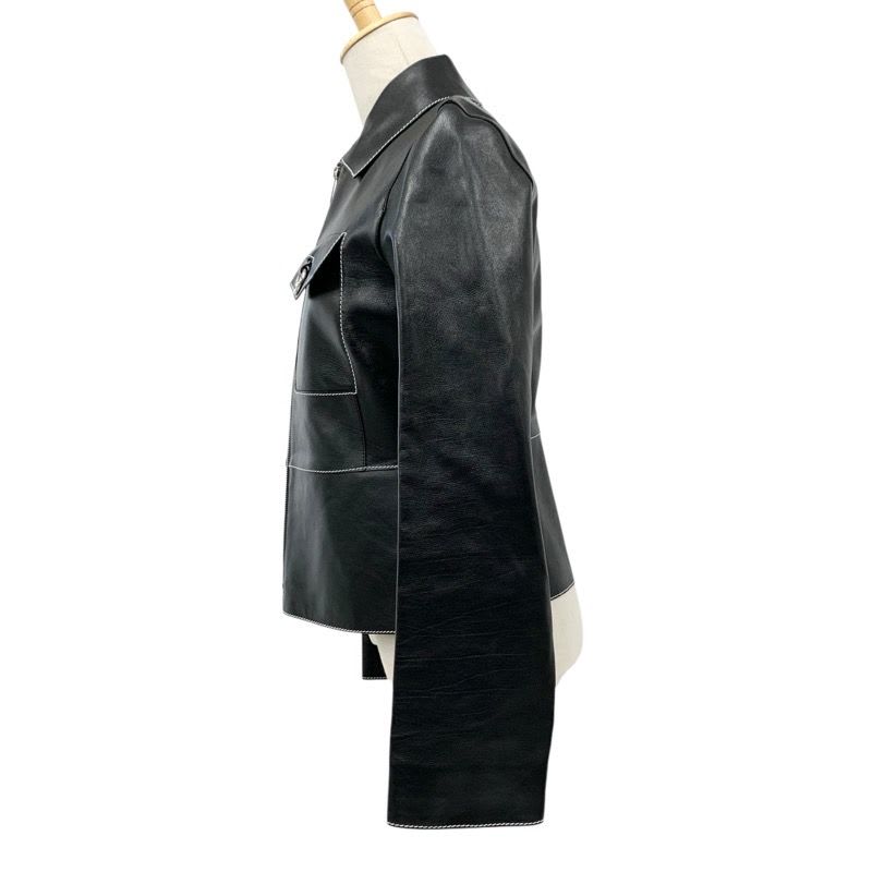 Hermes Outerwear Black Jacket Blouson Leather