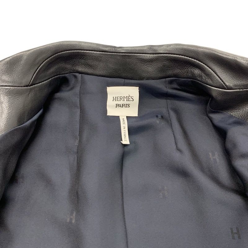 Hermes Outerwear Black Jacket Blouson Leather