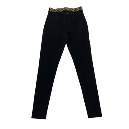 Louis Vuitton Bottoms Nylon Black Brown Leggings With Elastic Belt Monogram