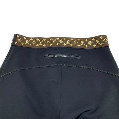 Louis Vuitton Bottoms Nylon Black Brown Leggings With Elastic Belt Monogram