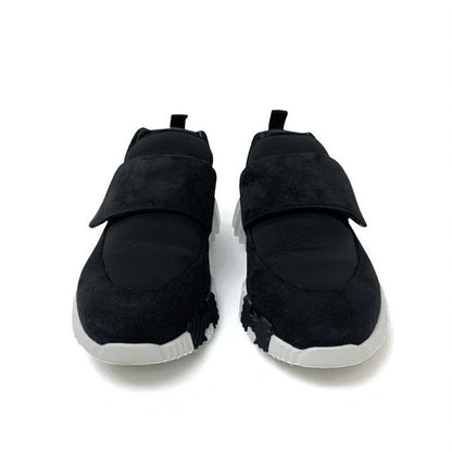 Hermes H Sneakers Shoes Suede Black Velcro