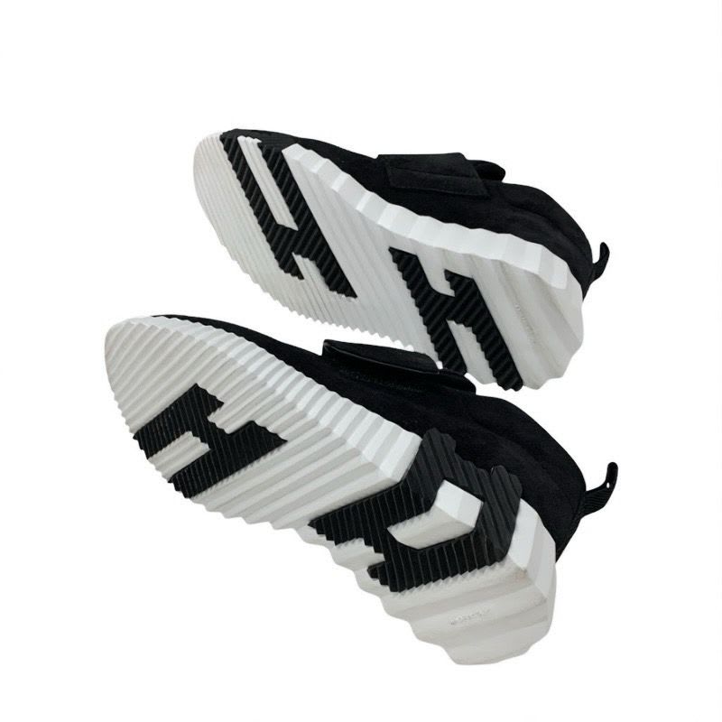 Hermes H Sneakers Shoes Suede Black Velcro