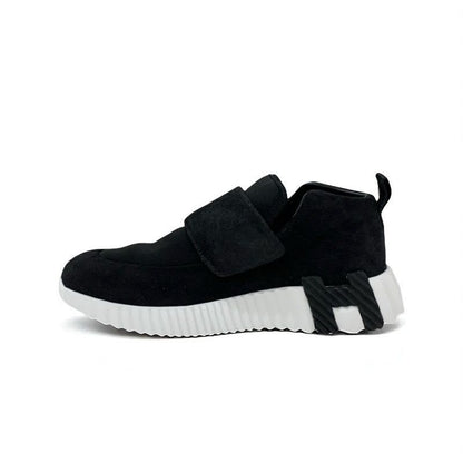 Hermes H Sneakers Shoes Suede Black Velcro