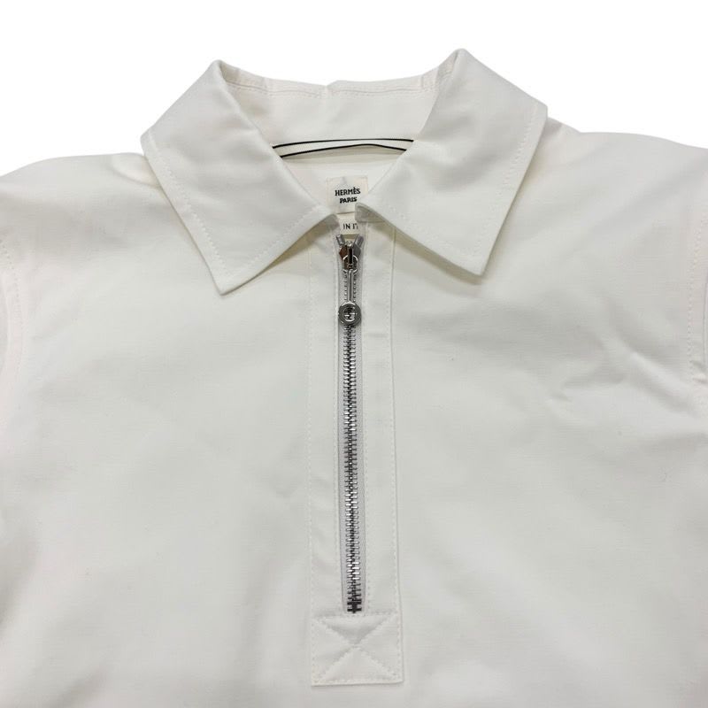 Hermes Dress Cotton White Shirt With Zipper Belt