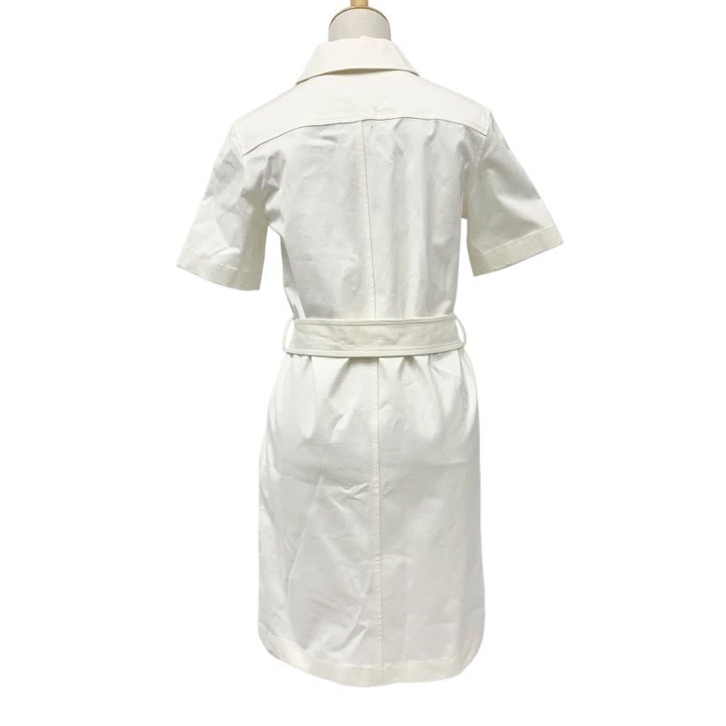 Hermes Dress Cotton White Shirt With Zipper Belt