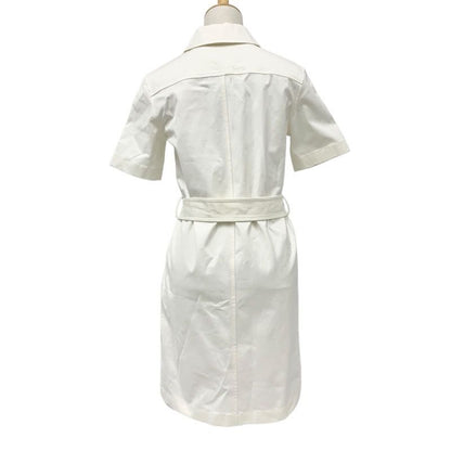 Hermes Dress Cotton White Shirt With Zipper Belt