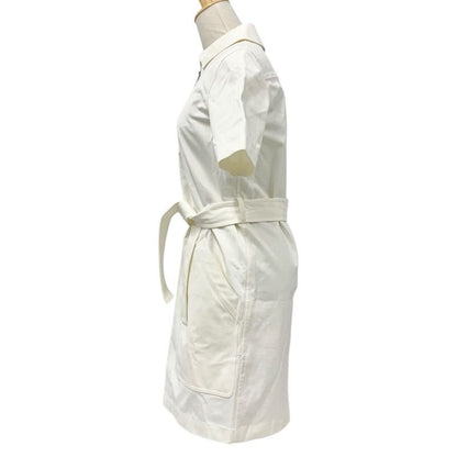 Hermes Dress Cotton White Shirt With Zipper Belt