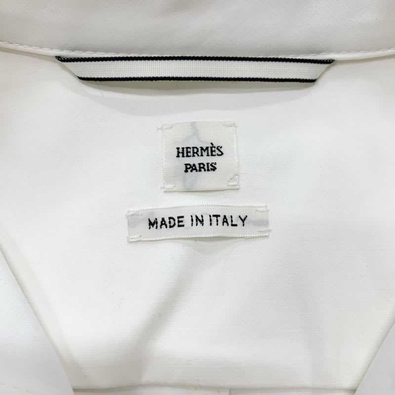 Hermes Dress Cotton White Shirt With Zipper Belt