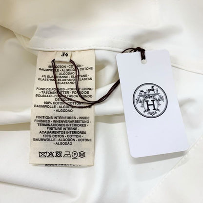 Hermes Dress Cotton White Shirt With Zipper Belt