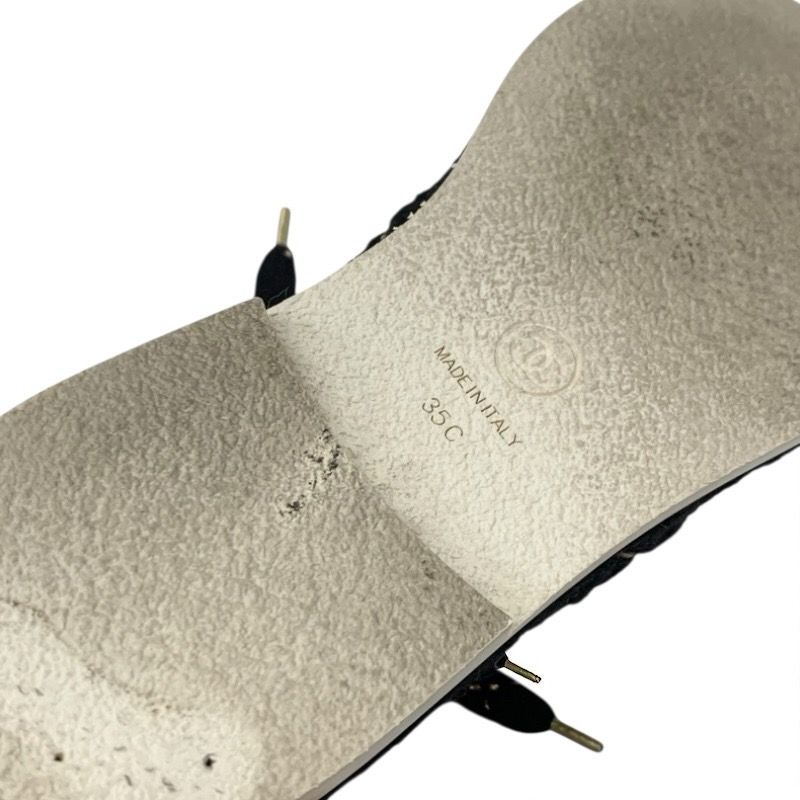 Chanel Boots Short Boots Shoes Tweed Black Gold Black Here Mark Lace Up