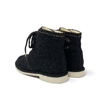 Chanel Boots Short Boots Shoes Tweed Black Gold Black Here Mark Lace Up