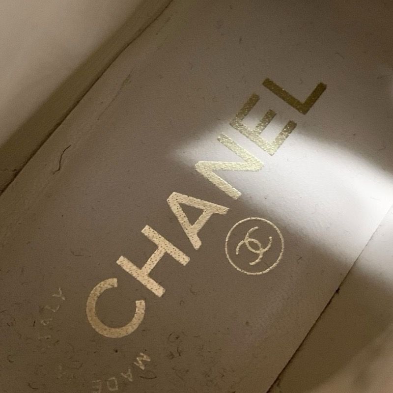 Chanel Boots Short Boots Shoes Tweed Black Gold Black Here Mark Lace Up