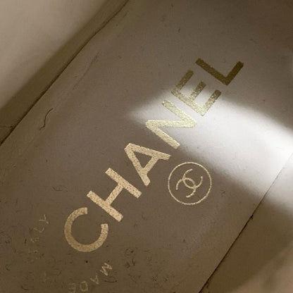 Chanel Boots Short Boots Shoes Tweed Black Gold Black Here Mark Lace Up