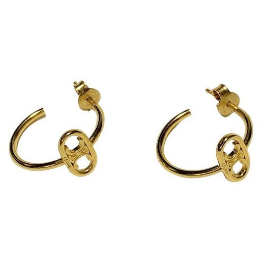 Celine Earrings - Gold Mayon Triomphe Hoops